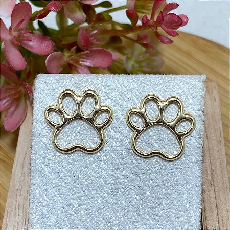 Brinco Patinha Pet G Semijoia Ouro