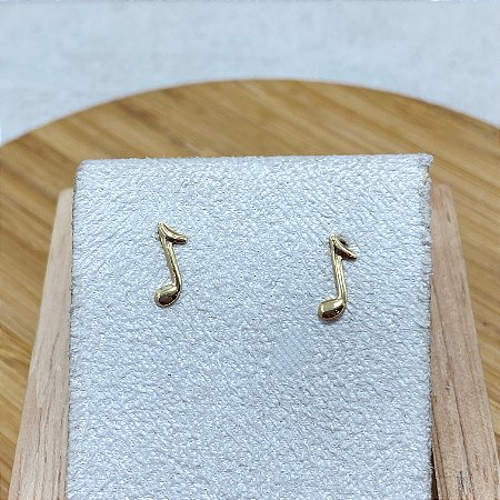 Brinco Nota Musical Semijoia Ouro