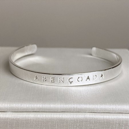 Bracelete Liso Abençoada Semijoia Prata