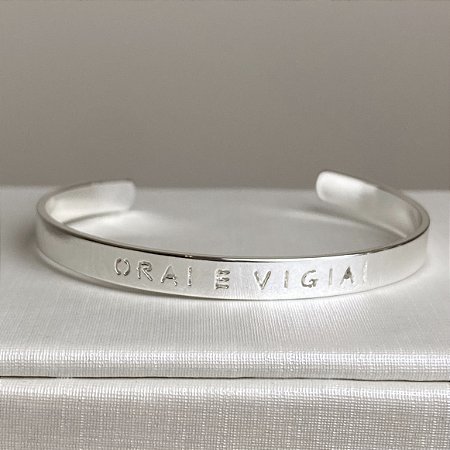 Bracelete Liso Orai e Vigiai Semijoia Prata