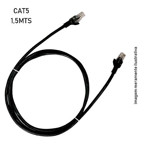 Patch cord cat5e 1.5mt Plus Cable preto PC-ETHU15BK