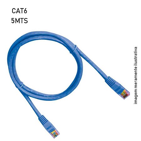 Patch cord cat6 5mts azul Plus Cable PC-ETHU6U50BL / MBtech GB51234