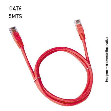 Patch cord cat6 5mts Plus Cable vermelho PC-ETHU6U50RD