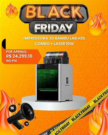Impressora 3d Bambu Lab H2S Combo + Laser 10W