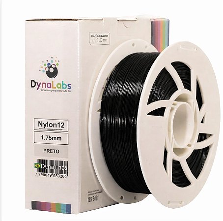Filamento Nylon 12 Dynalabs 1KG Preto (1.75mm)
