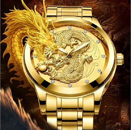 relogio de pulso masculino dragon - Top Acessórios