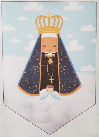 Flamula Nossa Senhora Aparecida com nuvem