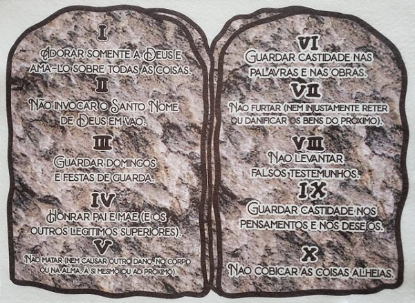 Kit Historinha Bíblica - Tabua de pedra 10 mandamentos