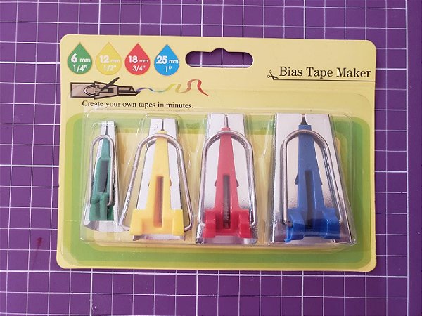 Calcadores De Fazer Viés Manual 4 Medidas FAZ VIES -Lanmax