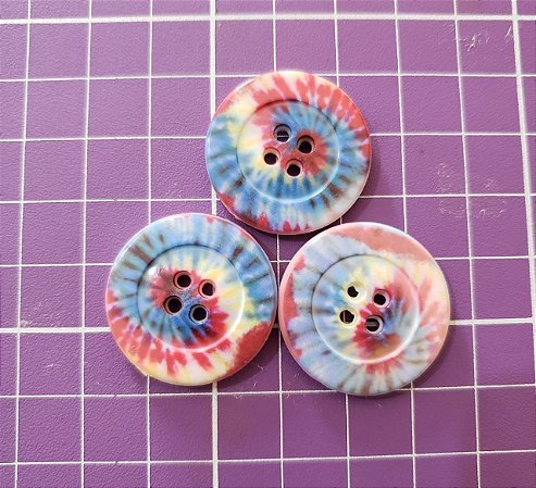 Botões Tie Dye 2,8 Centímetros