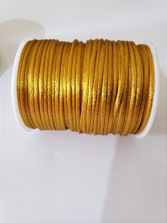 Cordão Cetim / 2mm Dourado
