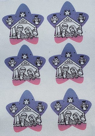 Estrelinha Sagrada Família Para Colorir