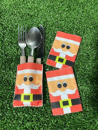 Porta talher 9x6 Papai Noel 9 estampas