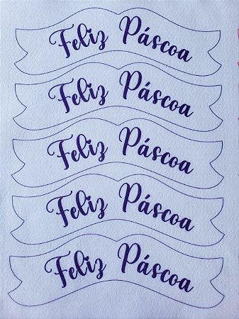 Plaquinha Feliz Páscoa para Guirlanda - Roxo
