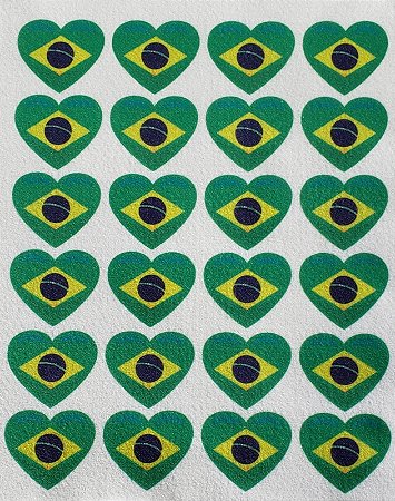 Coração Brasil - 4x5 Para bijuterias, clips...