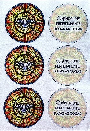 Medalha do espirito santo vitral 9cm