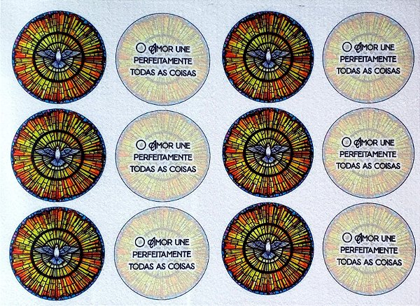 Medalha do espirito santo vitral 6cm