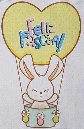 Guirlanda coelho no balão feliz Pascoa 1