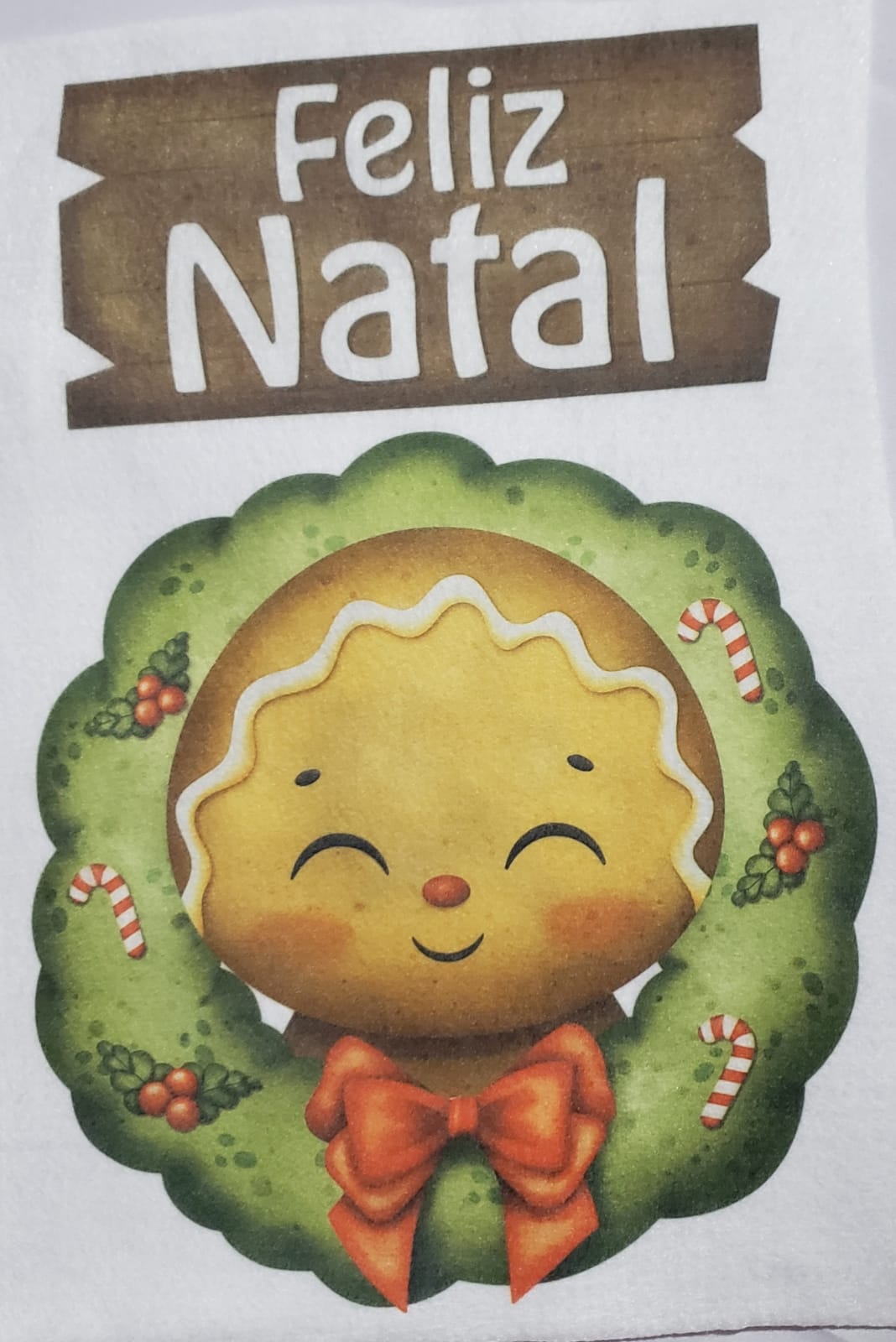 Placa de porta - Guirlanda Natal Gingerbread