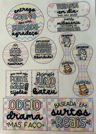 Kit mostruario- Frases engraçadas