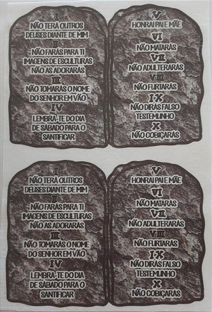 Tabua de pedra - 10 mandamentos Mini (14x20cm)