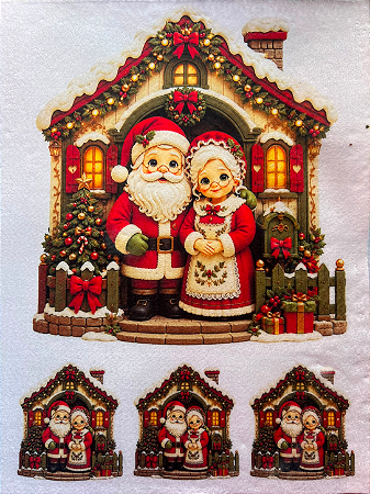 Papai Noel e Mamãe Noel na casinha