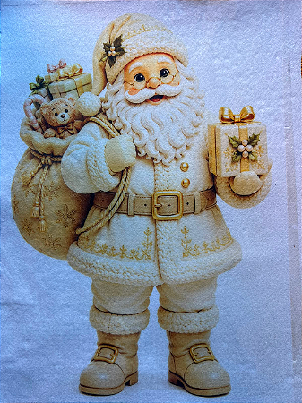 Papai Noel com saco de presente boho