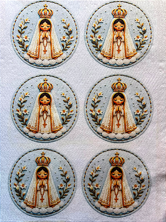 Medalha Nossa Senhora de Fatima patchwork 9cm