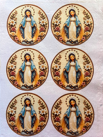 Medalha Nossa Senhora das Graças "Coleção Bordados" 9cm
