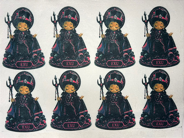 Orixá Exu Vermelho "Coleção Costurados a mão" 9cm