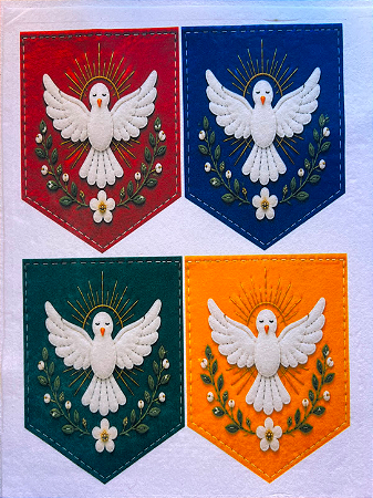 Mini flamulas Divinos Cores vivas - Coleção Costurados a mão