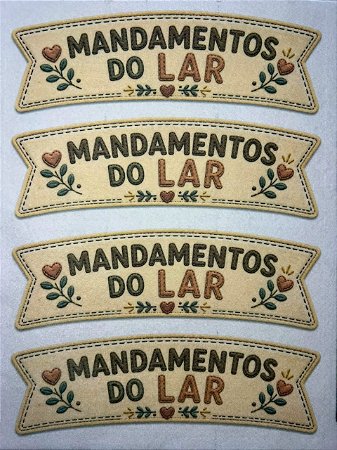 Faixa Mandamentos do Lar - Coleção "Costurados a Mão"