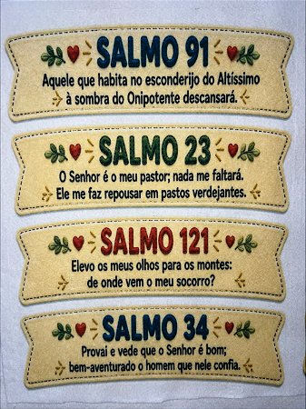 Faixa Salmos - Coleção "Costurados a Mão"