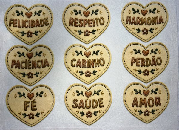 Coração Mandamentos do Lar - Coleção "Costurados a Mão"