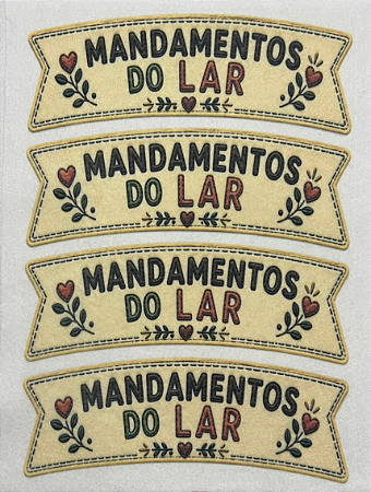 Faixa Mandamentos do Lar Inverno - Coleção "Costurados a Mão"
