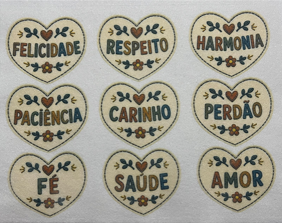 Corações Mandamentos do Lar Inverno - Coleção "Costurados a Mão"
