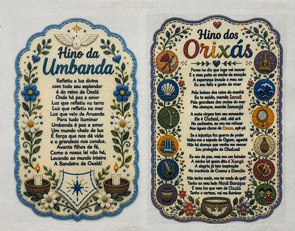 Hino da Umbanda e Hino dos Orixás "Costurados a Mão"
