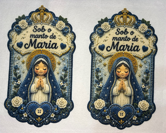 Sob o Manto de Maria infantil "Costurados a Mão"