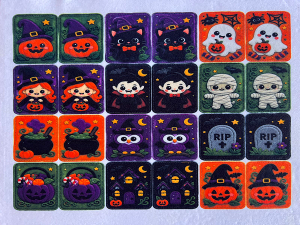 Jogo da Memoria Halloween "Coleção costurados a mão"