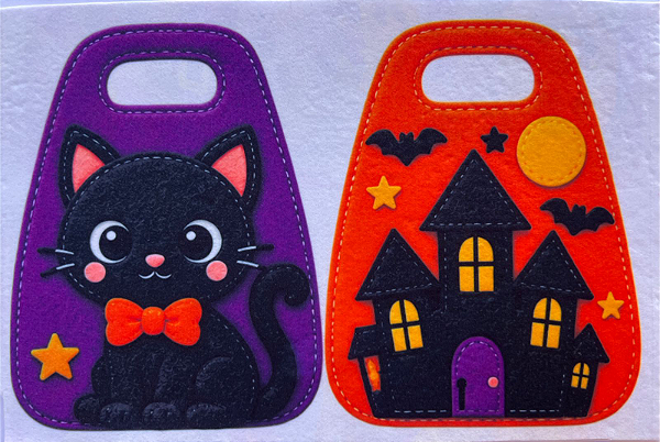 Sacola Porta Doce Halloween 2 "Coleção costurados a mão"