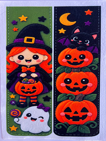 Porta Bis Halloween 1 "Coleção costurados a mão"