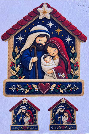 Natal- Casinha presepio porta chaves "Coleção costurados a mão"