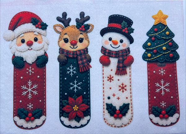 Marca Paginas "Coleção Costurados a mão" - Natal