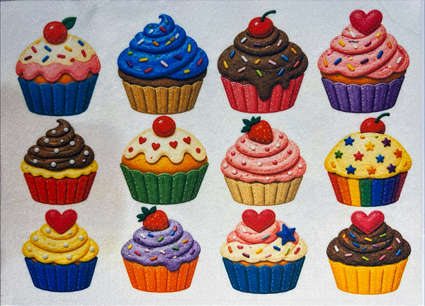 Fecha treco Cupcake "Coleção Costurados a mão"