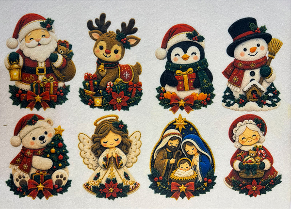 Pingente Natal Encantado 1 "Coleção Costurados a mão"