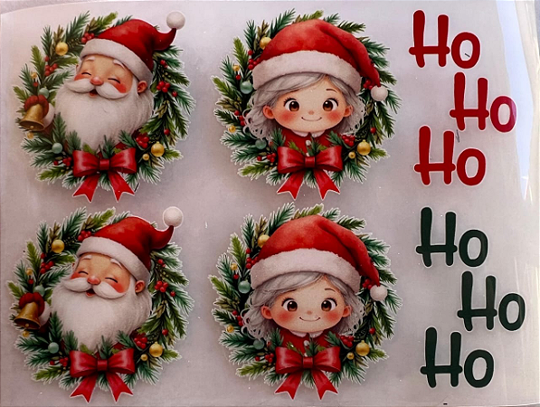 DTF P Guirlanda Papai Noel e Mamãe Noel