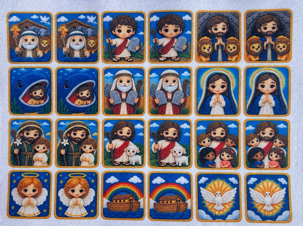 Jogo da Memoria Biblico "Coleção costurado a mão"