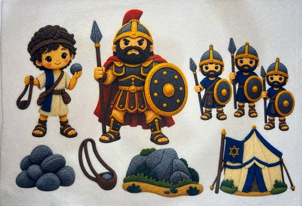 Davi e Golias "Coleção Costurados a mão"