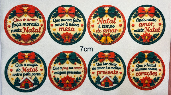 Bolinhas Frases de Natal "Coleção Costurados a mão"