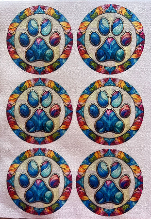 Porta copo Patinha pet vitral 2